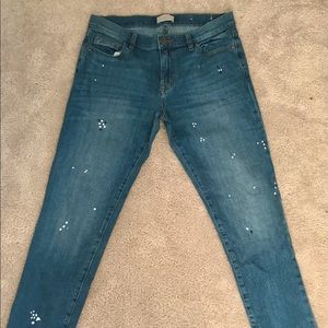 Paint splattered boyfriend jeans
